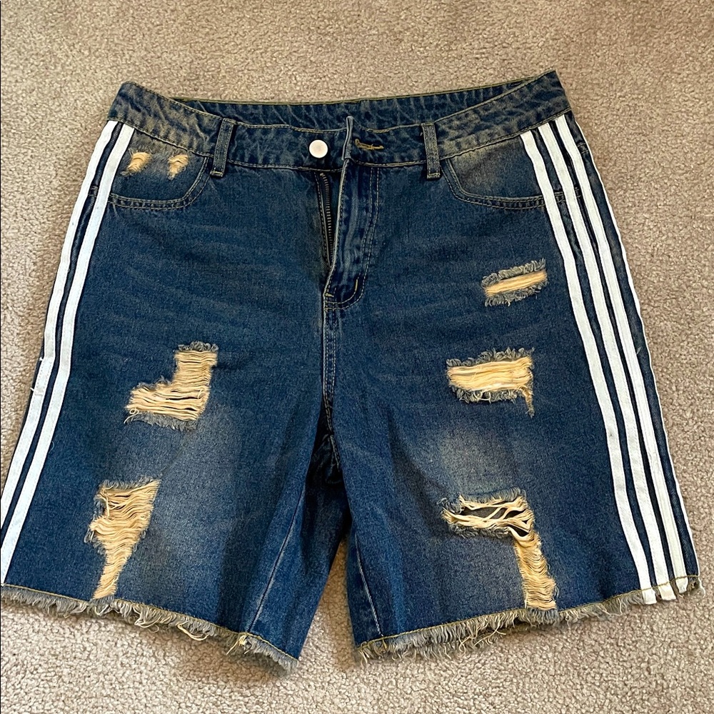 Striped Jean shorts new